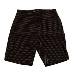 Hilary Radley Black Polka Dot Bermuda Shorts Women’s Medium Stretch Rayon Blend